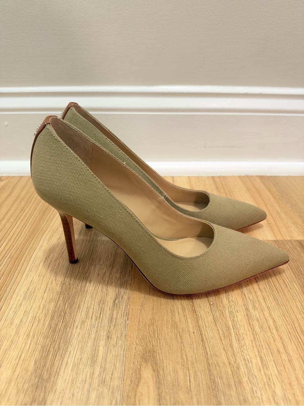 Lauren Ralph Lauren Lindella II Leather Trim Canvas Pumps Women's Size 7.5